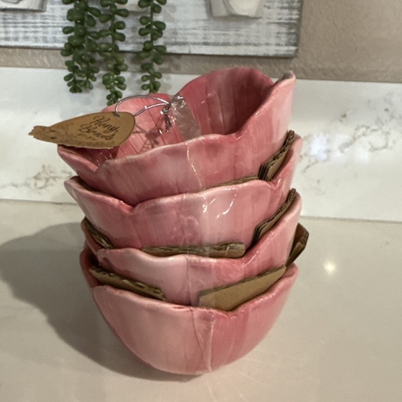 Peony Flower Bowls Set of 4 - Picture 1 of 4